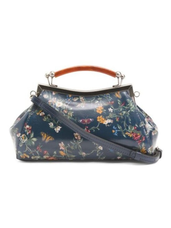 Patricia Nash Handbags - PATRICIA NASH Leather Kelmscott Frame Satchel With Crossbody Strap